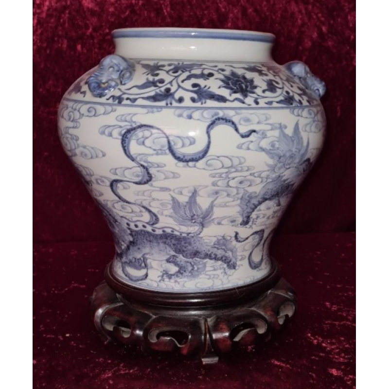 Chinese vaas met onderzetter