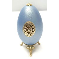 Sier ei met beschilderd porselein en parelrandje