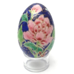 Cloisonné ei, wit met bloemen