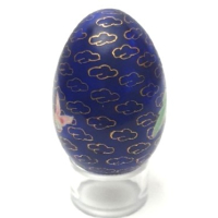 Cloisonné ei, wit met bloemen