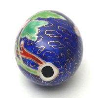 Cloisonné ei, wit met bloemen