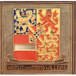 Cloisonné tegel Wapen van Prins Willem I