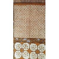 Batik doek, bruin, blauw en crème