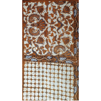 Batik doek, bruin, blauw en crème