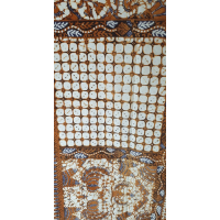 Batik doek, bruin, blauw en crème