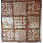 Batik doek, bruin, blauw en crème