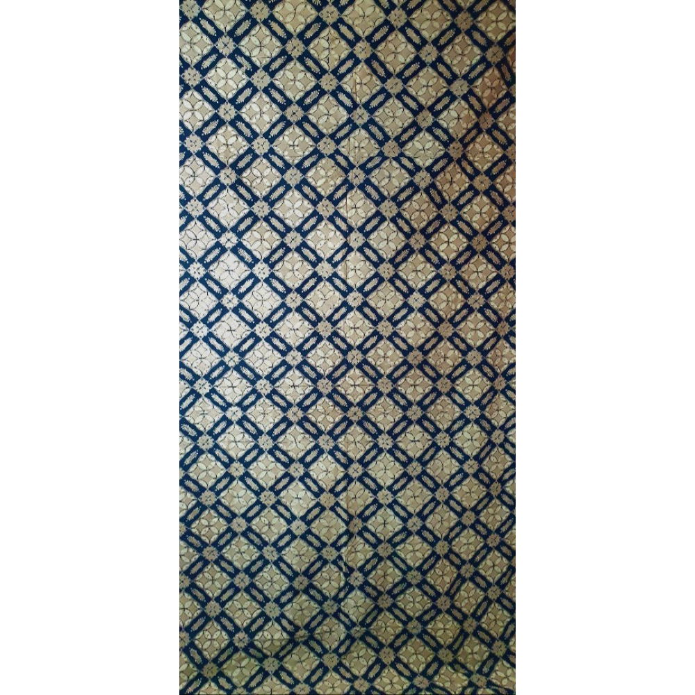 Batik doek, blauw, beige en crème