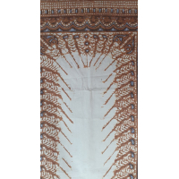 Batik doek, bruin, lichtblauw en crème