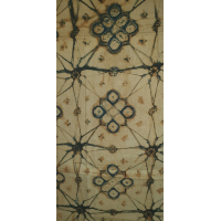 Batik doek, blauw en lichtbruin 