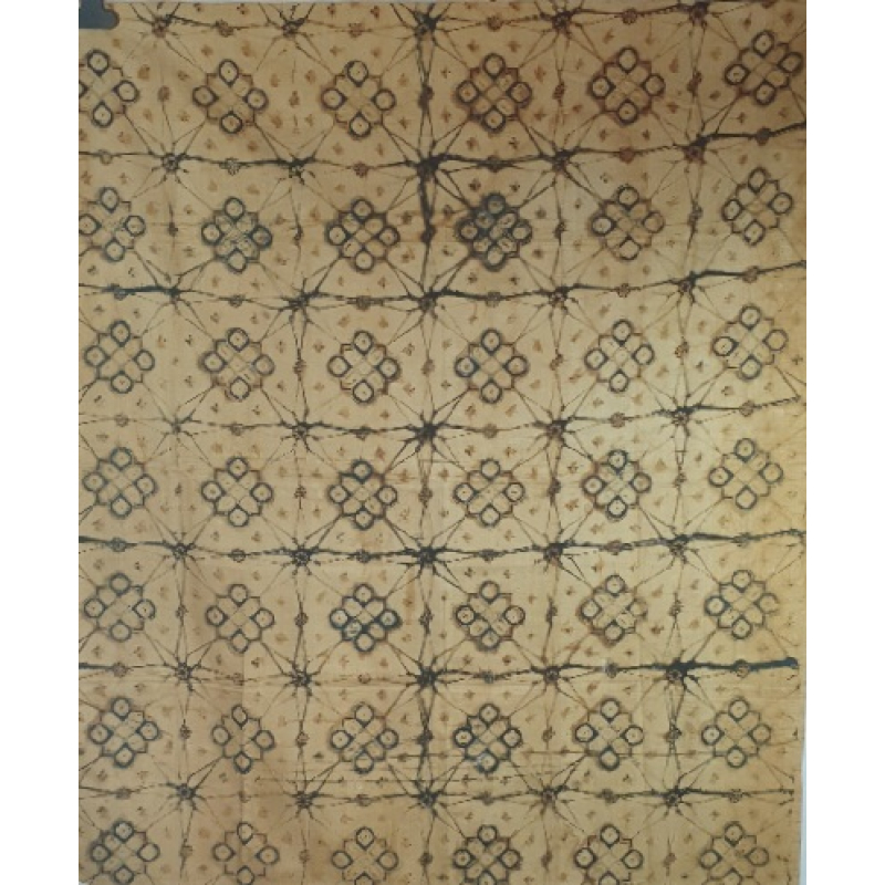 Batik doek, blauw en lichtbruin 