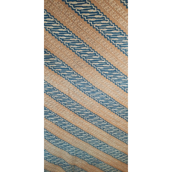 Batik doek, bruin, blauw en crème