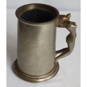 Vintage English pewter with naked woman handle