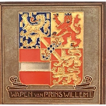Cloisonné tegel Wapen van Prins Willem I