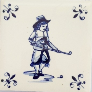 Oud Hollandse tegel golfer