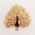 Broche pauw met strass